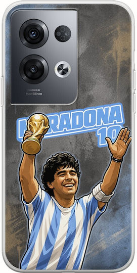 World Stars Collection Diego Maradona Oppo Reno 8 Pro 5g Flexible TPU Transparent Silicone Case