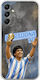 World Stars Collection Diego Maradona Samsung Galaxy M34 5g Flexible TPU Transparent Silicone Case