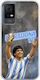 World Stars Collection Diego Maradona Tcl 406 Flexible TPU Transparent Silicone Case