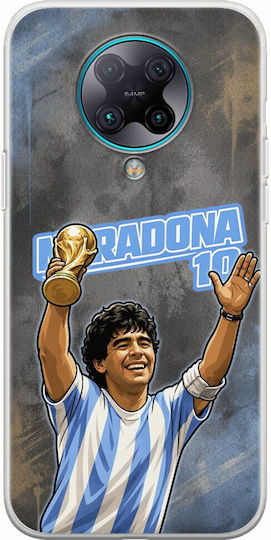 World Stars Collection Diego Maradona Xiaomi Poco F2 Pro Flexible TPU Transparent Silicone Case