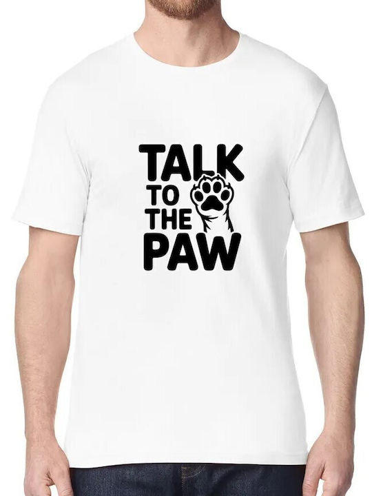 T-shirt Talk To Paw Paw Print White Pop Culture
