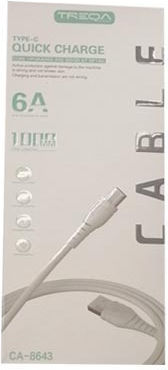 AGC USB 2.0 Cable USB-C Male - USB-A White 1m CA-8643 6 Pieces