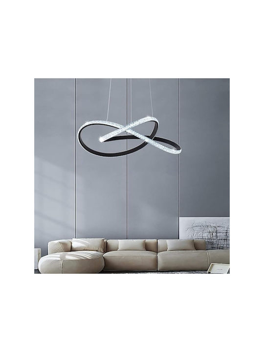 Jiju Lumini Suspendate Negru LED Cu Cristale