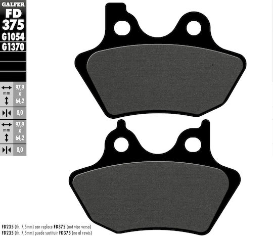 Galfer Kh400 Semi-metallic Brake Pads Harley Davidson