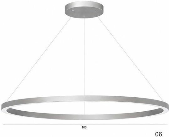 Slamp Lumini Suspendate Argintiu LED Cu Alb Cald