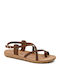 Lolita Leder Flache Sandalen für Damen Braun