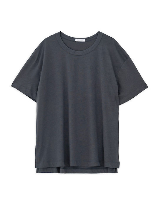 Philosophy Wear Damen Bluse Kurzärmelig Grau