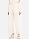 Pantaloni dama din tesatura cu elastic ecru