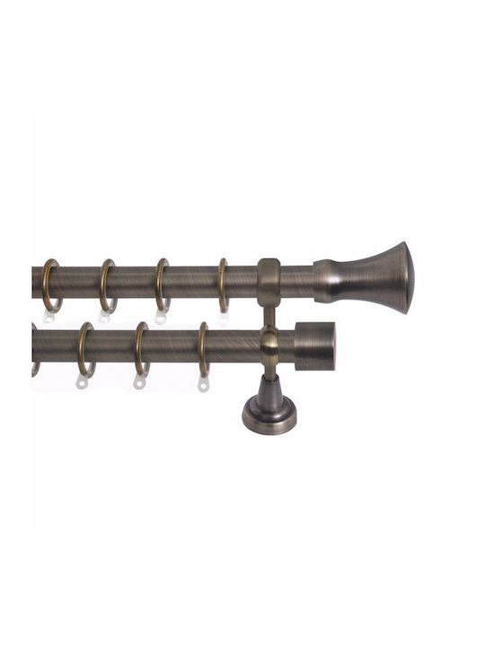 Import Hellas Metallic Curtain Pole No3 Double with Rod Ø25mm 160cm Bronze