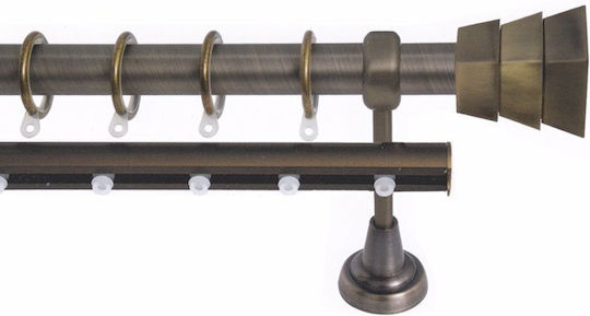 Import Hellas Metallic Curtain Pole No8 Double by Rail Φ25mm 140cm Bronze