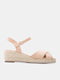 Sommer Damenplattformen im Stil Espadrilles Beige