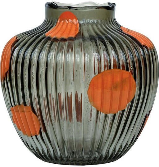 Fylliana Decorative Glass Transparent Vase 22xH22cm