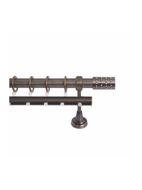 Import Hellas Metallic Curtain Pole No7 Double By Rail Φ25mm 160cm Bronze