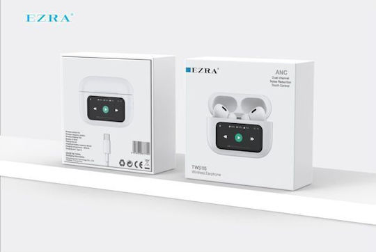 Ezra TWS115 Earbud Bluetooth Handsfree Headphones with Charging Case White