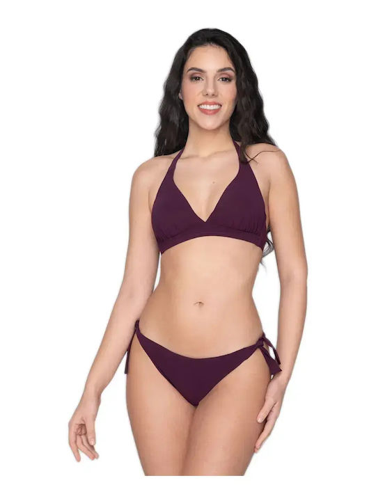Luna Bikinihosen Slip mit Schnürung Burgundische