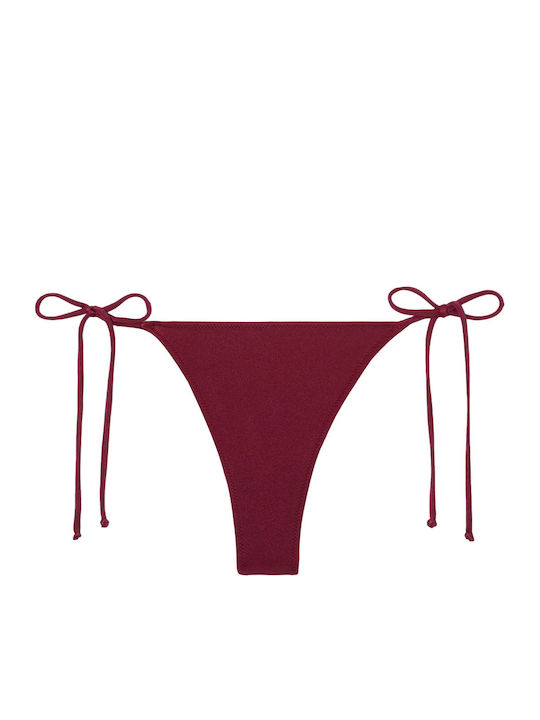 Bikinihosen Slip mit Schnürung Burgundisch