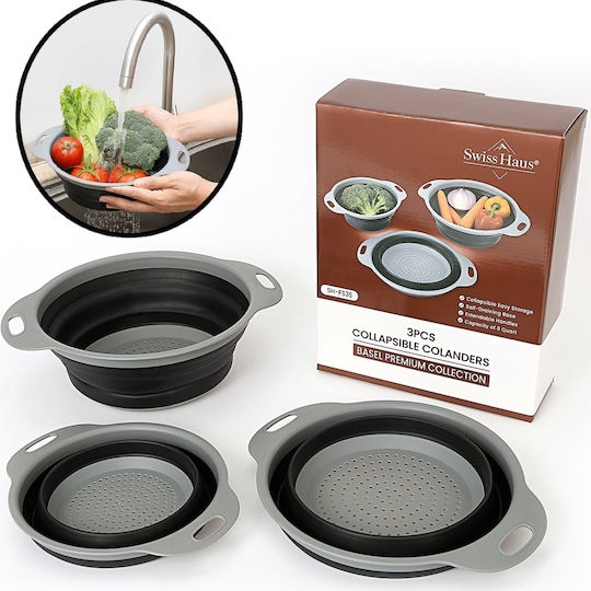 Swiss Haus Pasta Strainer Made of Silicone 3 Pieces