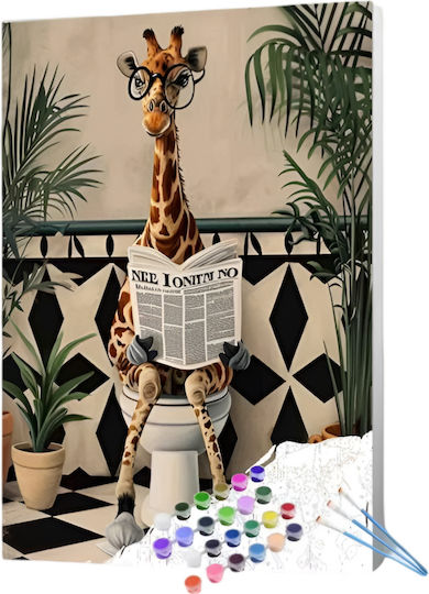 Diy Paint By Numbers Craft Acrylic Paint Giraffe 40 X 30 Cm