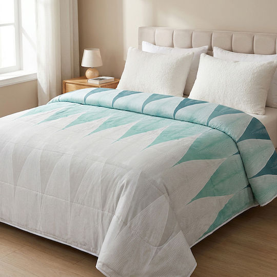 Double Quilt with Microfiber Filling 200x210cm Blue 150 GSM