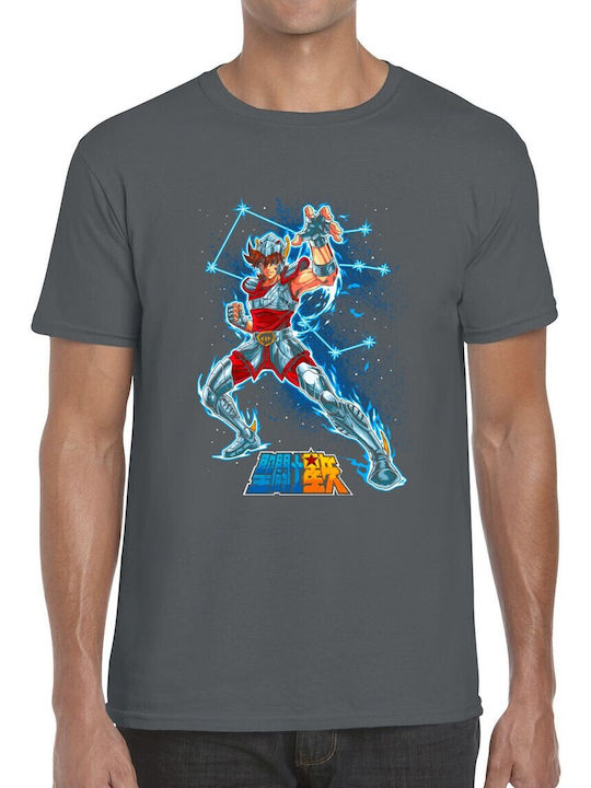 T-shirt Seiya Pegasus Anime Illustration Blue S...