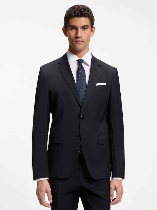 Men’s Suit Jacket with Slim Fit Navy Blue