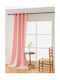 Cotton Market Curtain With Pink Grommets 140x250cm