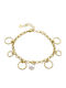 Oxette Women's Bracelet from Stainless Steel Gold Plated with Pearls 16cm