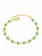 Charmy Women's Chain Bracelet with Heart Design Gold Plated Steel 16cm