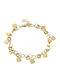 Loisir Women's Bracelet with Heart Design in Gold Plated Stainless Steel 16cm