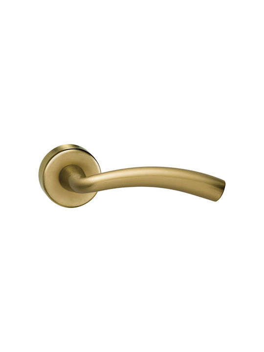 Viometale Middle Door Lever With Rosette Pair Gold