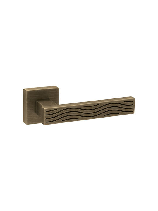 Viometale Middle Door Lever With Rosette Pair Bronze