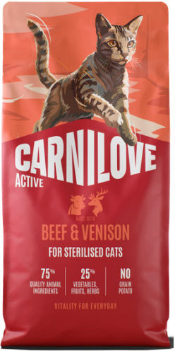 Carnilove Dry Cat Food Grain-Free for Adult Neutered Cats with Beef / Calf / Deer / Salmon / Potatoes / Meat / Chicken 2kg