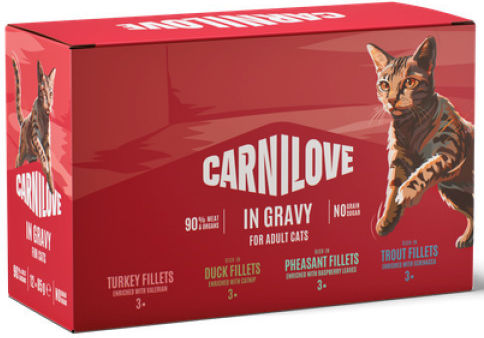 Carnilove Wet Cat Food for Adult Cats in Pouch with Turkey, Duck, Trout and Potatoes Grain Free 12x85gr
