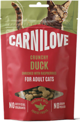 Carnilove Grain Free Cat Snack Crunchy Duck & Raspberrie 50g