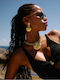 Kaleido Gold Plated Light Blue Dangle Earrings