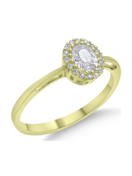 CHrysolithos Inel Pentru Femei Cu Zircon Din Aur 14K DK1440