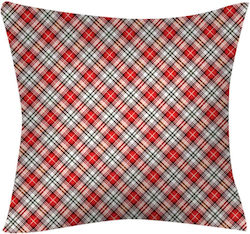 Christmas Decorative Pillowcase 45x45 Tartan Red Borea