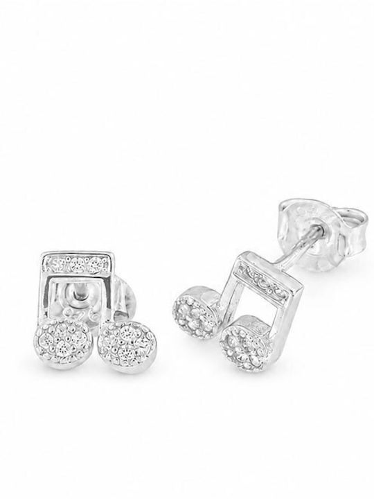 Ios Hypoallergenic Kids Stud Earrings with Stones Silver