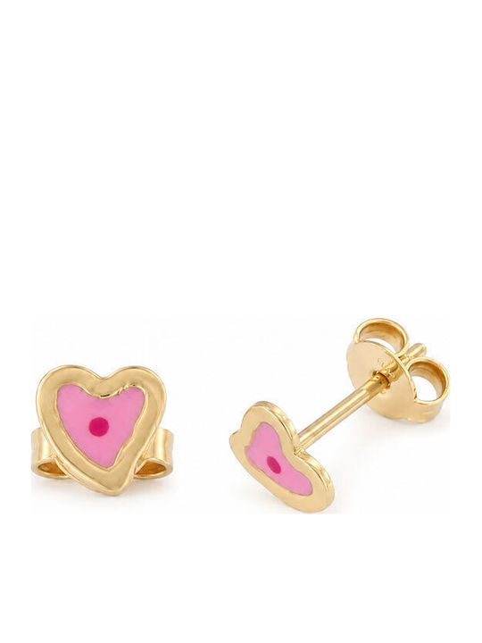 Ios Hypoallergenic Kids Earrings Studs Heart In 9K Gold