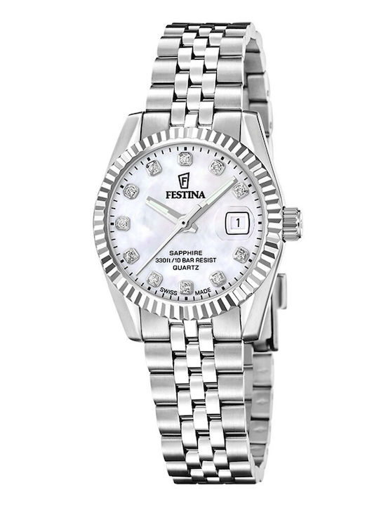Festina Дамски Часовник 29mm Кварцов със Сребри...