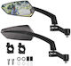 Motorcycle Mirrors Carbon Look Adjustable Left Right Set
