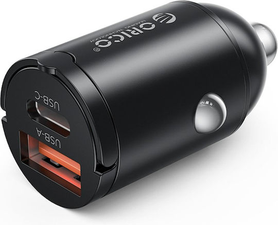 Orico Miniring 30w Usb-a + Usb-c Car Charger Black Mr-30-1a1c Orico-mr-30-1a1c-bk-ep-hu