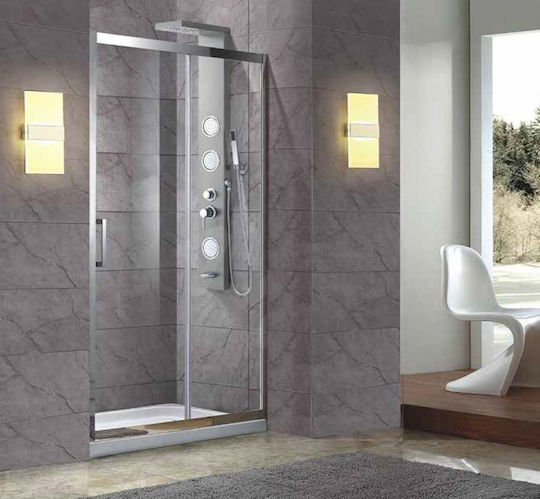Aquarelle Cabinet Duș Cu Ușă Glisantă 1250x200cm Sticlă Transparentă Chrome