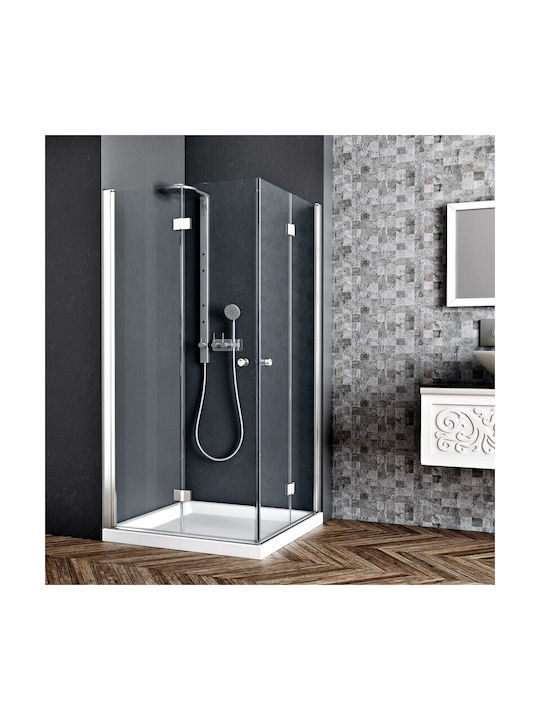 Karag Cabină de Duș cu Ușă Pliabilă 70x200cm Sticlă Transparentă Chrome
