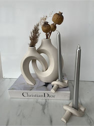 Stewehome Set Dekorative Elemente für Kerzenhalter Boho Stil Beton Grau 22x16 cm