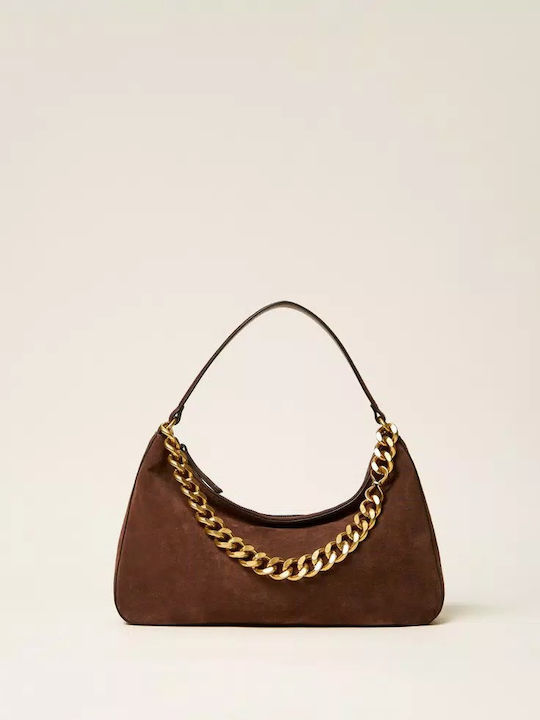 Twinset Set Leather Women's Shoulder Bag Brown