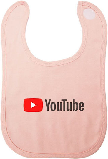 Koupakoupa Youtube Baby Bib Fabric with Hoop & Loop Fastener Pink