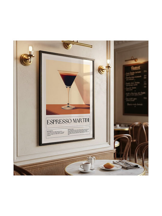 Poster Espresso Martini Cocktail Pst25472 50cm X 70cm Κορνίζα Καφέ Ξύλου 71116pd154953f63322