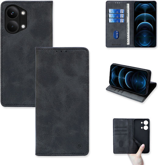Vintage Magnet Wallet Mobile Phone Case Sonique Xiaomi Poco X8 Pro Max 5g Black