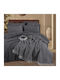 Clasy Home Set Huse Pentru Pilote 100% Bumbac 200x220cm Dublu Cu 2 Fețe De Pernă & 1 Cearșaf Gri